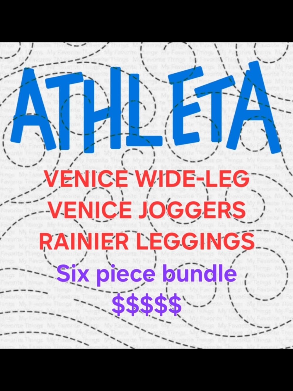 Athleta Fitness Bundle. Venice Wide-leg, Venice Joggers, Rainier Leggings. MT
